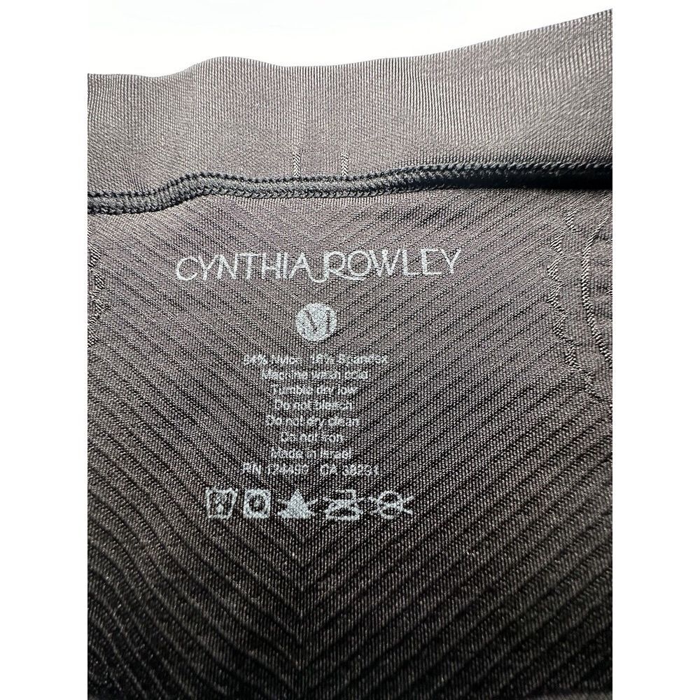 Cynthia Rowley Leggings Black With Design And Bow Heavy Weight - Picture 8 of 8